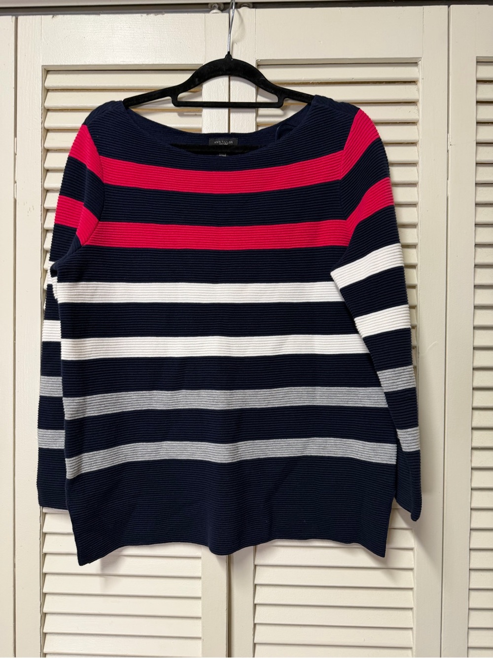 NWOT Ann Taylor Striped Navy, White & Pink Women’s Sweater